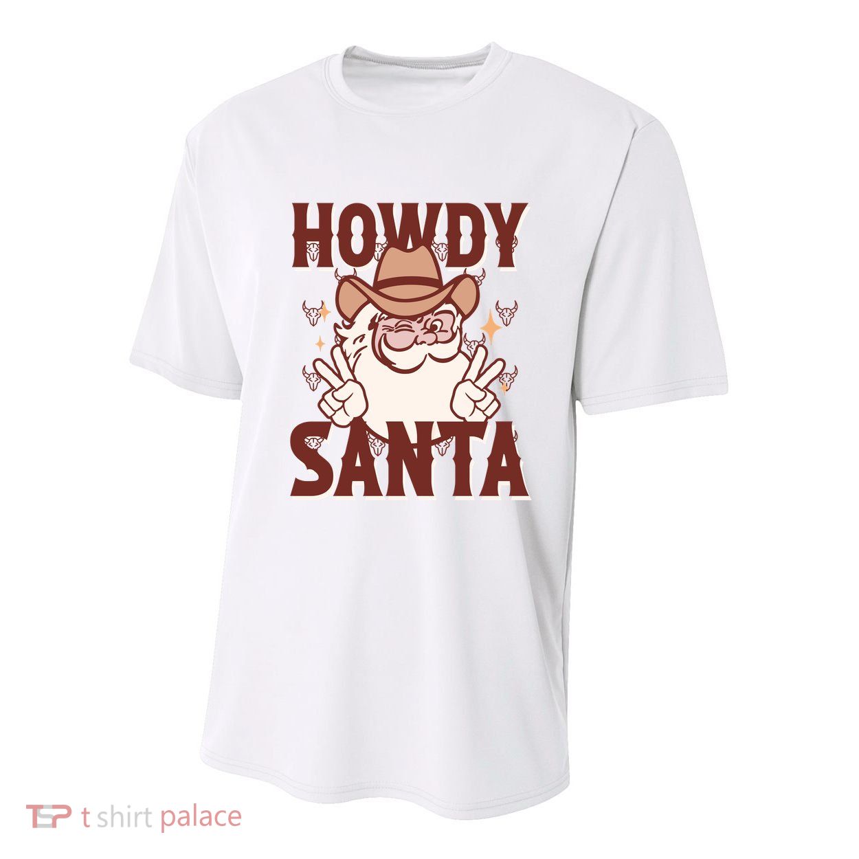 Howdy Santa Funny Christmas Holiday Youth Performance Sprint T-Shirt