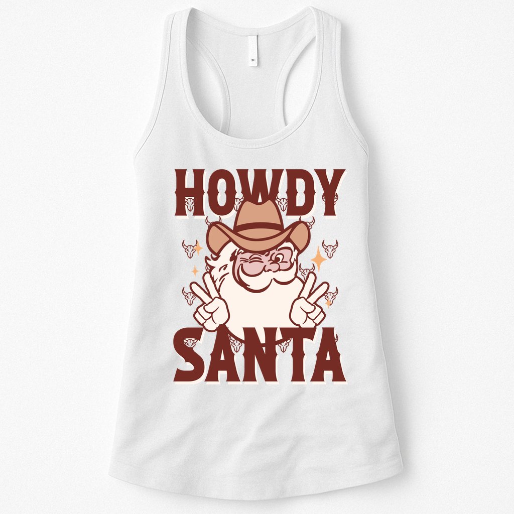 Howdy Santa Funny Christmas Holiday Womens Tank Top