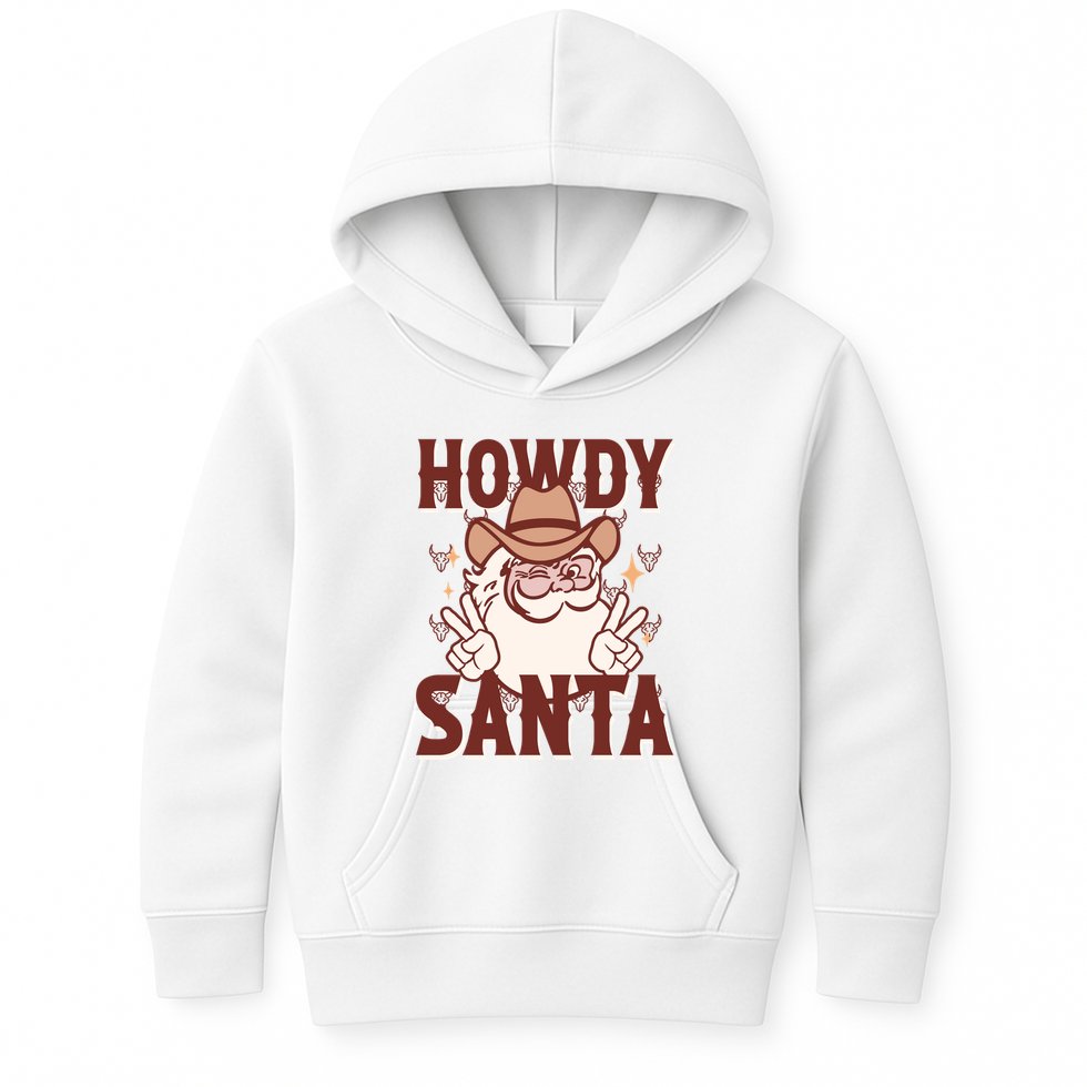 Howdy Santa Funny Christmas Holiday Kids Hoodie