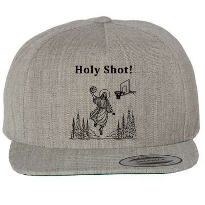 Holy Shot! Funny Jesus Playing Basketball Wool Snapback Cap