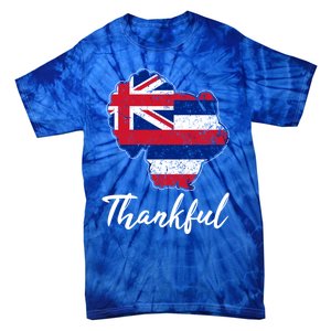 Hawaii State Flag Turkey Thanksgiving Home Celebrations Cute Gift Tie-Dye T-Shirt