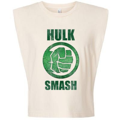 H.U.L.K Smash Fist Circle Logo Green Stone Poster Garment-Dyed Women's Muscle Tee