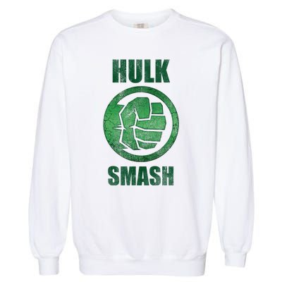 H.U.L.K Smash Fist Circle Logo Green Stone Poster Garment-Dyed Sweatshirt