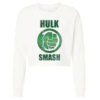 H.U.L.K Smash Fist Circle Logo Green Stone Poster Cropped Pullover Crew