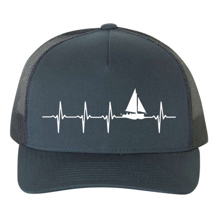 Heartbeat Sailing For Sailors With Sailboat Yupoong Adult 5-Panel Trucker Hat