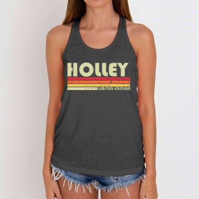 Holley Surname Funny Retro Women's Knotted Racerback Tank