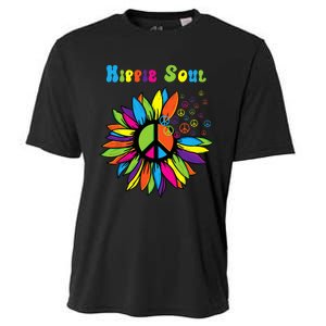 Hippie Soul Funny Peace Sign Daisy Flower Hippies Art Lovers Cooling Performance Crew T-Shirt