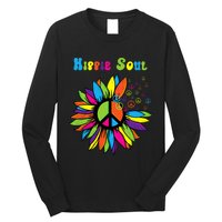 Hippie Soul Funny Peace Sign Daisy Flower Hippies Art Lovers Long Sleeve Shirt