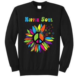 Hippie Soul Funny Peace Sign Daisy Flower Hippies Art Lovers Sweatshirt