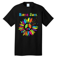 Hippie Soul Funny Peace Sign Daisy Flower Hippies Art Lovers Tall T-Shirt