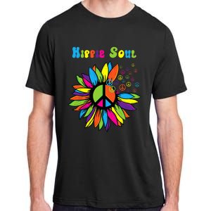 Hippie Soul Funny Peace Sign Daisy Flower Hippies Art Lovers Adult ChromaSoft Performance T-Shirt