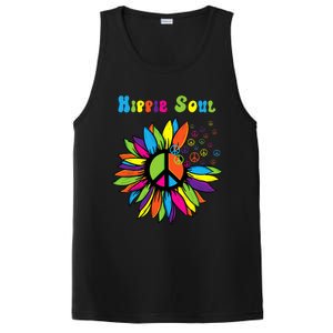 Hippie Soul Funny Peace Sign Daisy Flower Hippies Art Lovers PosiCharge Competitor Tank