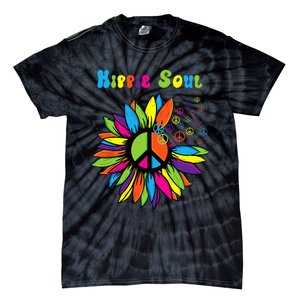 Hippie Soul Funny Peace Sign Daisy Flower Hippies Art Lovers Tie-Dye T-Shirt