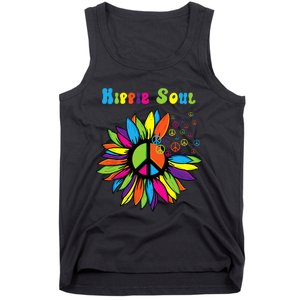 Hippie Soul Funny Peace Sign Daisy Flower Hippies Art Lovers Tank Top