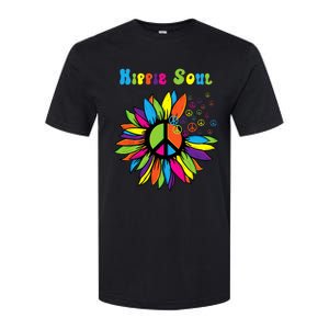 Hippie Soul Funny Peace Sign Daisy Flower Hippies Art Lovers Softstyle CVC T-Shirt