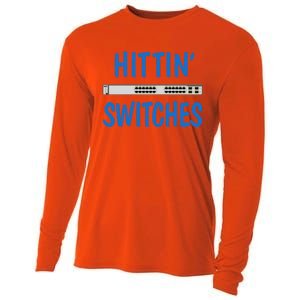 Hitting Switches Funny Network Systems Engineer Gift Cooling Performance Long Sleeve Crew