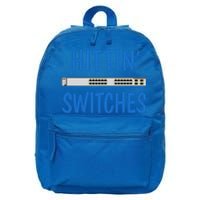 Hitting Switches Funny Network Systems Engineer Gift 16 in Basic Backpack