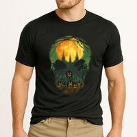 Halloween Spooky Full Moon Castle Skull Cooling Performance Crew T-Shirt