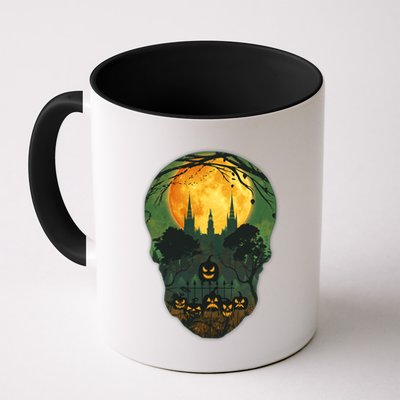 Halloween Spooky Full Moon Castle Skull Mug