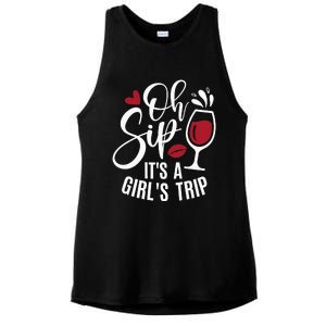 Hello Summer Family Vacation Oh Sip Its A Trip Ladies PosiCharge Tri-Blend Wicking Tank