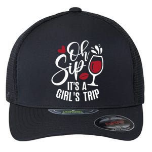 Hello Summer Family Vacation Oh Sip Its A Trip Flexfit Unipanel Trucker Cap