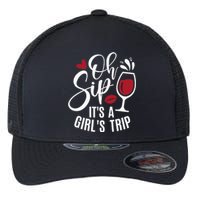 Hello Summer Family Vacation Oh Sip Its A Trip Flexfit Unipanel Trucker Cap