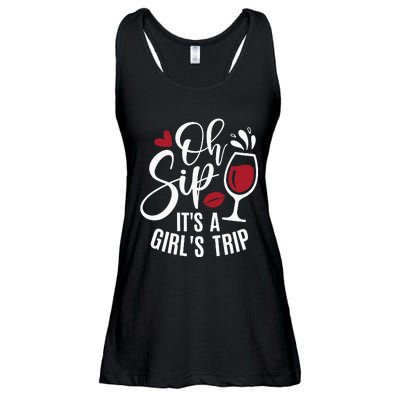 Hello Summer Family Vacation Oh Sip Its A Trip Ladies Essential Flowy Tank