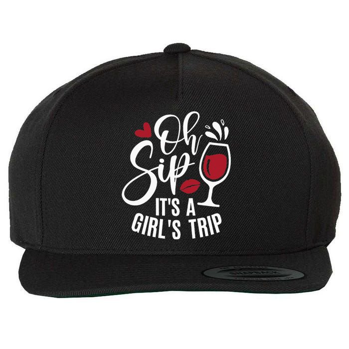 Hello Summer Family Vacation Oh Sip Its A Trip Wool Snapback Cap