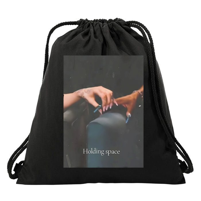 Holding Space For The Lyrics Of Defying Drawstring Bag