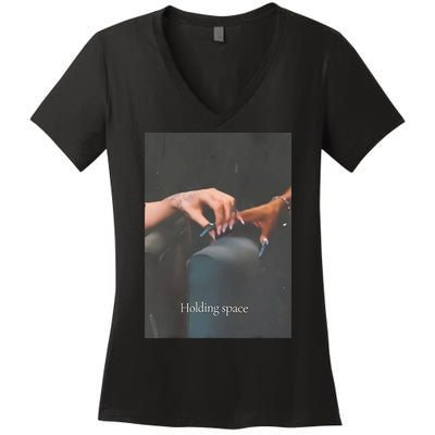 Holding Space For The Lyrics Of Defying Women's V-Neck T-Shirt