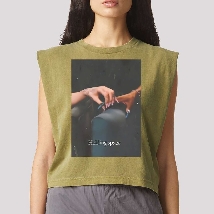 Holding Space For The Lyrics Of Defying Garment-Dyed Women's Muscle Tee