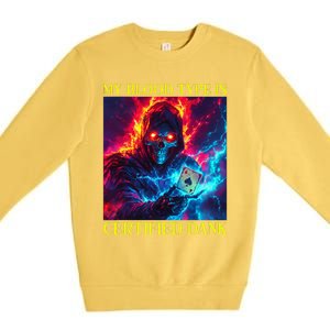 Hard Skeleton Funny Oddly Specific Dank Meme Premium Crewneck Sweatshirt