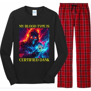 Hard Skeleton Funny Oddly Specific Dank Meme Long Sleeve Pajama Set