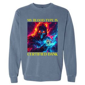 Hard Skeleton Funny Oddly Specific Dank Meme Garment-Dyed Sweatshirt