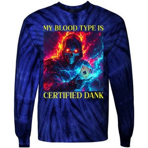 Hard Skeleton Funny Oddly Specific Dank Meme Tie-Dye Long Sleeve Shirt