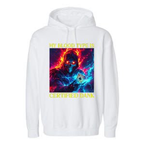 Hard Skeleton Funny Oddly Specific Dank Meme Garment-Dyed Fleece Hoodie