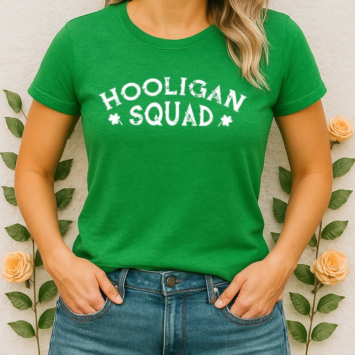 Hooligan Squad Funny St. Patrick's Day Irish Matching Group Womens T-Shirt