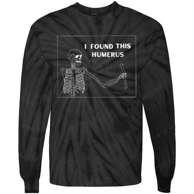 Humerus Skeleton Funny Halloween Tie-Dye Long Sleeve Shirt