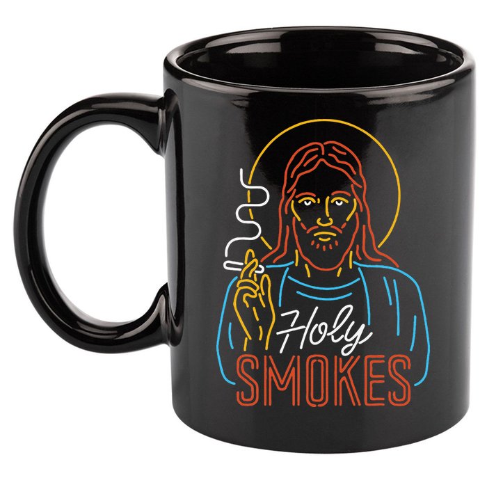 Holy Smokes Funny Jesus 11oz C Handle Ceramic Mug
