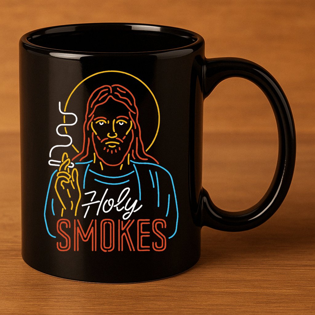Holy Smokes Funny Jesus 11oz C Handle Ceramic Mug