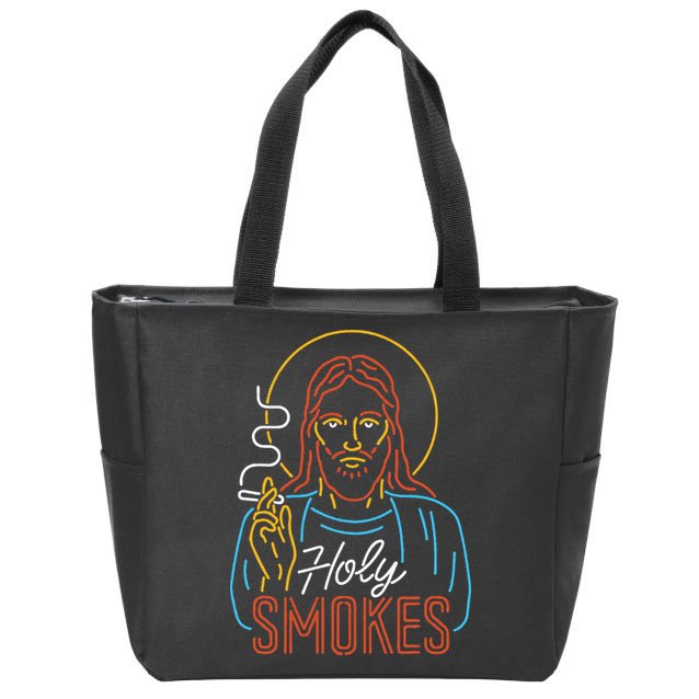 Holy Smokes Funny Jesus Zip Tote Bag