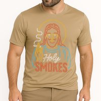 Holy Smokes Funny Jesus Cooling Performance Crew T-Shirt