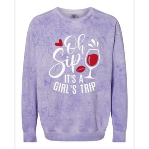 Hello Summer Family Vacation Oh Sip Its A Trip Colorblast Crewneck Sweatshirt