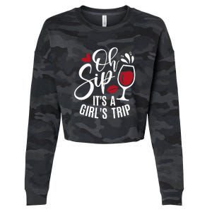 Hello Summer Family Vacation Oh Sip Its A Trip Cropped Pullover Crew