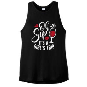 Hello Summer Family Vacation Oh Sip Its A Trip Ladies PosiCharge Tri-Blend Wicking Tank