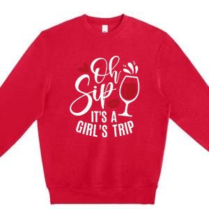 Hello Summer Family Vacation Oh Sip Its A Trip Premium Crewneck Sweatshirt