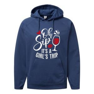 Hello Summer Family Vacation Oh Sip Its A Trip Performance Fleece Hoodie