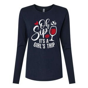 Hello Summer Family Vacation Oh Sip Its A Trip Womens Cotton Relaxed Long Sleeve T-Shirt