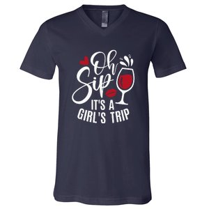 Hello Summer Family Vacation Oh Sip Its A Trip V-Neck T-Shirt