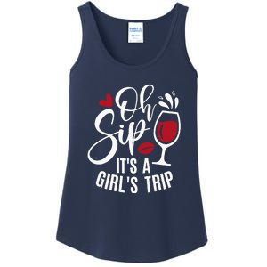 Hello Summer Family Vacation Oh Sip Its A Trip Ladies Essential Tank